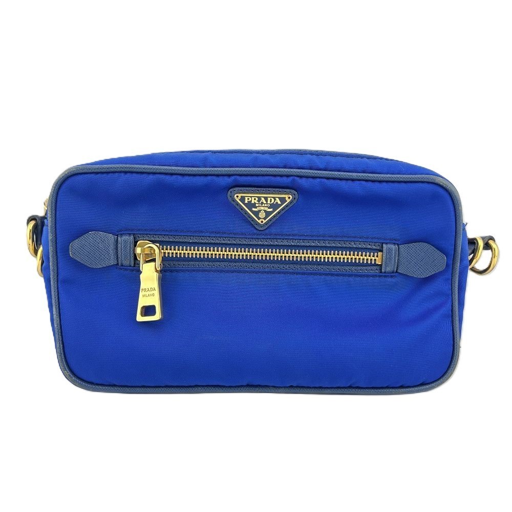 Prada nylon cross shoulder bag blue